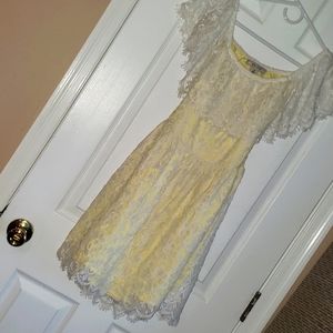 Yellow lace dress